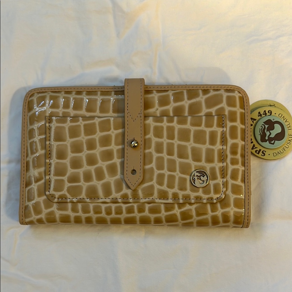 Spartina 449 Tan Croc-Embossed Wallet